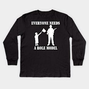 Everyone Needs A Role Model (white) Kids Long Sleeve T-Shirt